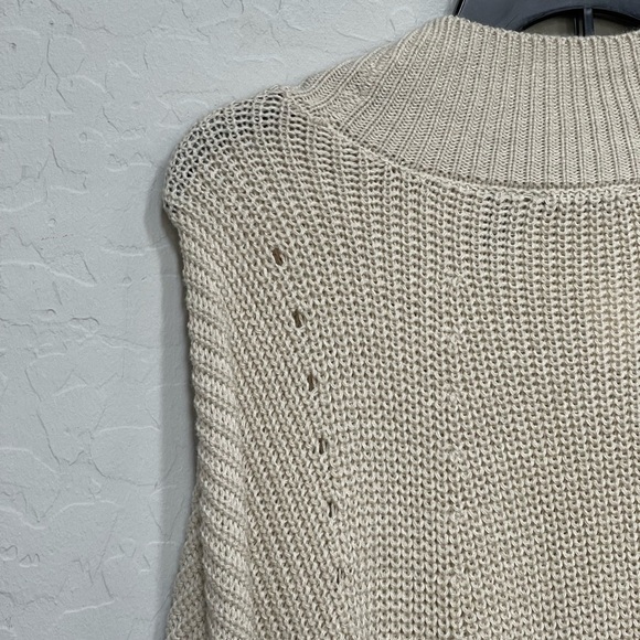 RDI Tunic Sweater Womens Large Mock Neck Kangaroo Pocket Ribbed Beige NWT large - Picture 6 of 8